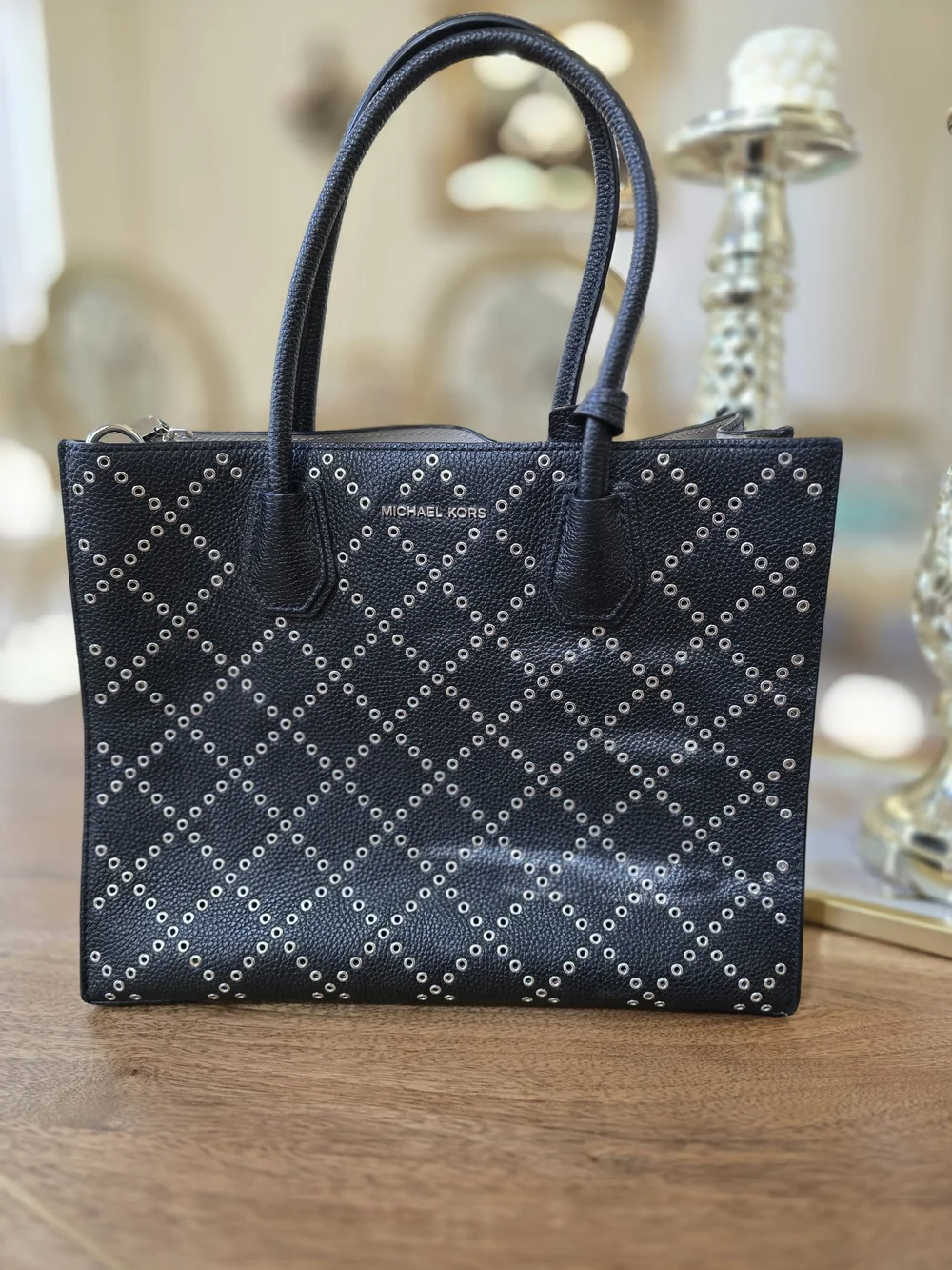 Michael Kors Black Studded Tote Bag